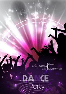 Dance Party Poster Background Template - Vector Illustration Stock Illustration