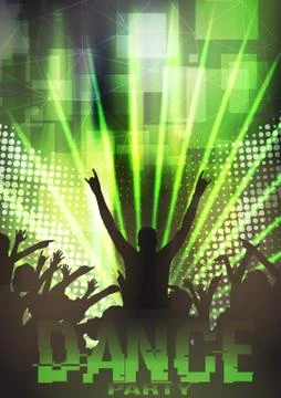 Dance Party Poster Background Template - Vector Illustration Stock Illustration