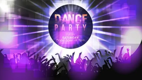 Dance Party Poster Background Template - Vector Illustration Stock Illustration