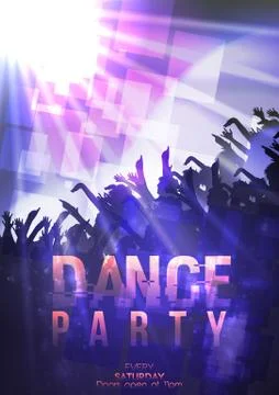 Dance Party Poster Background Template - Vector Illustration Stock Illustration
