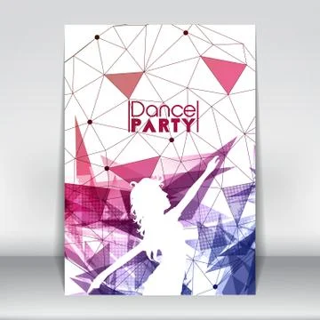 Dance Party Poster Template with Abstract Background - Vector Illustration Stock Illustration
