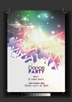Dance Party Poster Template - Vector Illustration. Stock Illustration