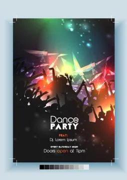Dance Party Poster Template - Vector Illustration. Illustrazione stock