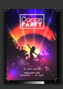 Dance Party Poster Template - Vector Illustration. Illustrazione stock