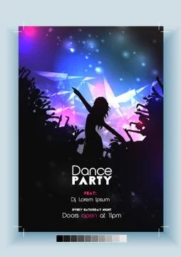 Dance Party Poster Template - Vector Illustration. Stock Illustration