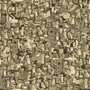 Dance party seamless pattern Stock Illustration