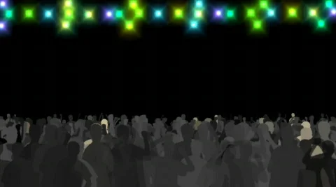 Dance party silouettes Stock Footage