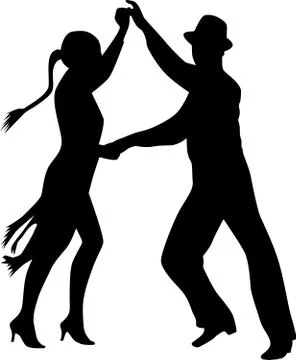 Dance people silhouette vector Stock Illustration
