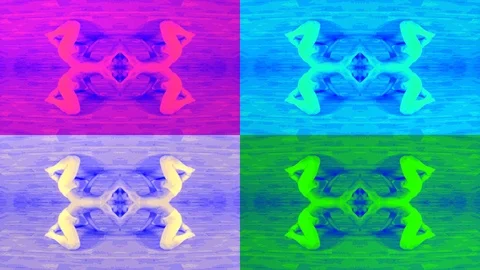 Dance Performance Arts With Abstract Symmetry In Motion Of Hands And Body Stock Footage 90396089