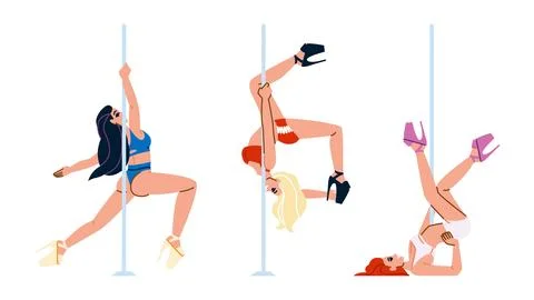 Dance pole dancing woman vector Stock Illustration