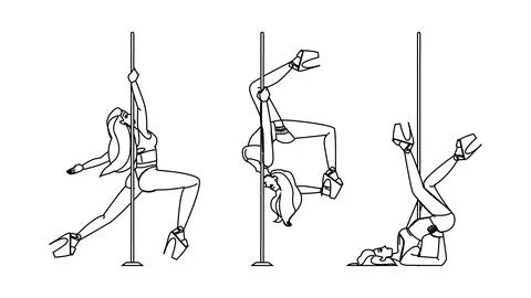 Dance pole dancing woman vector Stock Illustration