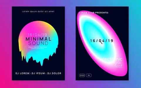 Dance Poster. Trendy Glitch For Presentation. Minimal Background Stock Illustration