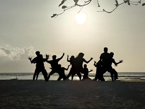 Dance Practicing on Sanur Beach Stock Photos