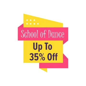Dance school emblem design, ballet class promo Stock Illustration