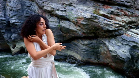 A Dance of Serenity: Capturing Graceful Movement Against the Backdrop of Natures Stock Footage 314197517