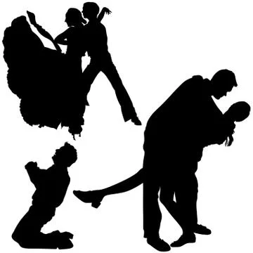 Dance Silhouettes Stock Illustration