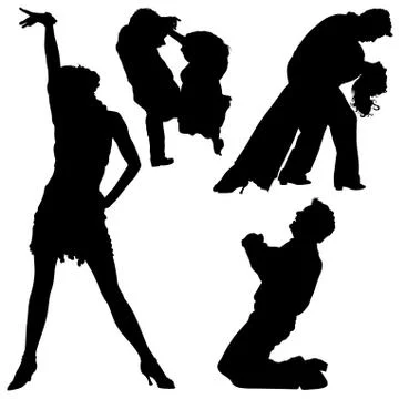 Dance Silhouettes Stock Illustration