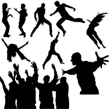 Dance Silhouettes Stock Illustration