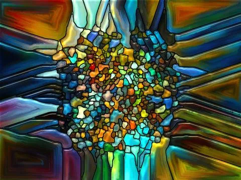 Dance of Stained Glass Stock Illustration