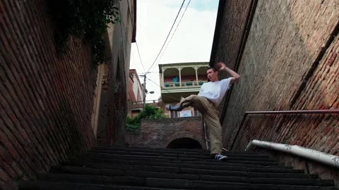 Dance on stairs Stock Footage 242145535
