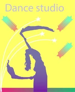 Dance studio poster Stock Illustration