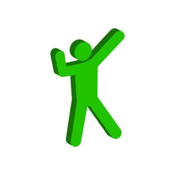 Dance symbol. Flat Isometric Icon or Logo. 3D Style Pictogram for Web Design, Stock Illustration