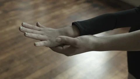 Dance teacher helping young student in class Stock Footage 87459922