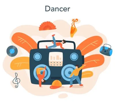 Dance teacher or choreographer in dance studio. Dancing Stockillustratie