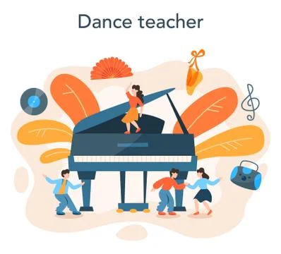 Dance teacher or choreographer in dance studio. Dancing Stockillustratie