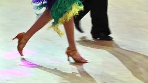 Dance team steps on the dance floor to dance and start number Stock Footage 88433237