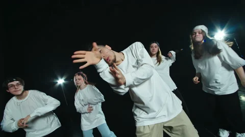 The dance team in white is dancing cool Stock Footage 189840911