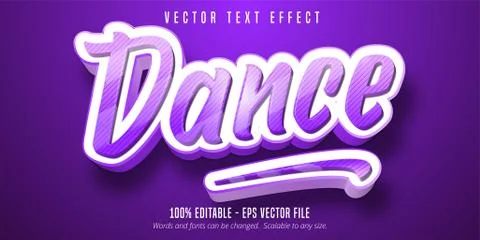 Dance text, cartoon style editable text effect Stock Illustration