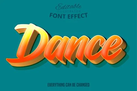 Dance text, editable text style Stock Illustration