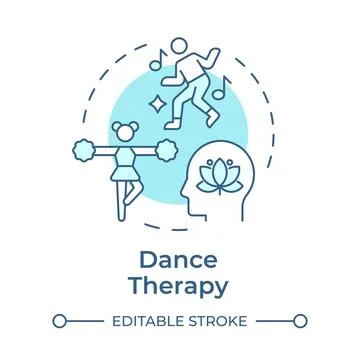 Dance therapy soft blue concept icon Stock-Illustration