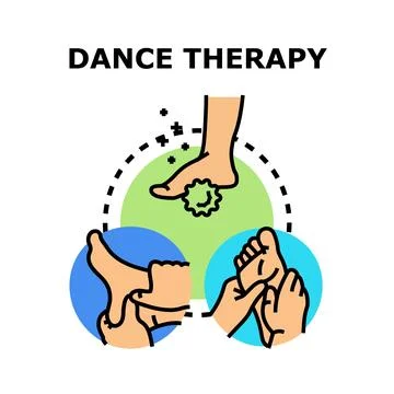 Dance therapy vector concept line illustration Stock-Illustration