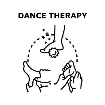 Dance therapy vector concept line illustration Stock-Illustration