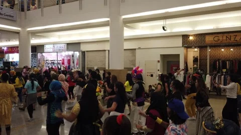 Dance Together in the New Normal Era. wearing protective face mask. Stock Footage 147574360