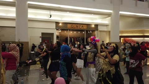 Dance Together in the New Normal Era. wearing protective face mask. Stock Footage 147575304