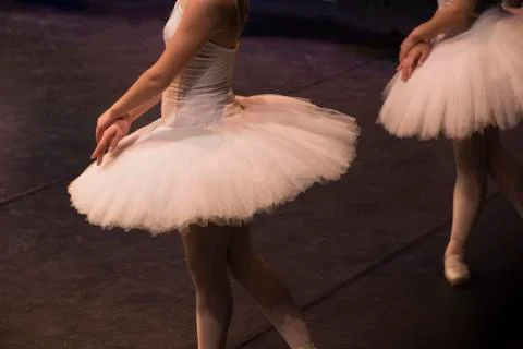 Dance with two maiden in the performance of swan lake of pyotr tchaikovsky an Stock Photos