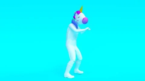 Dance Unicorn funny. Silly dancing Stock Illustration