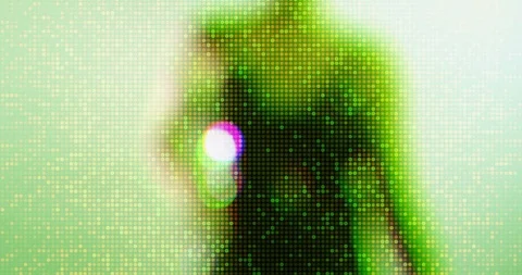 Dance video, shown on a defective video wall Vídeos de archivo 104494224