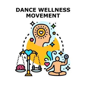 Dance wellness movement promoting mind body balance 스톡 일러스트