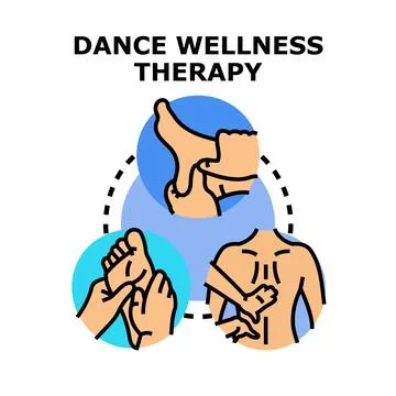 Dance wellness therapy holistic body healing process Stock Illustration