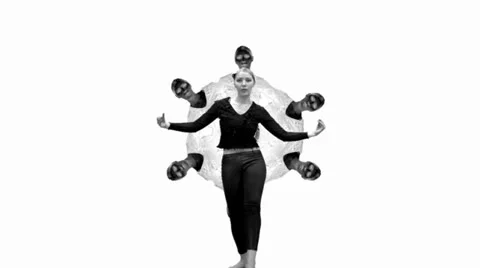 Dance women dancing isolated on white background Video stock 25147976
