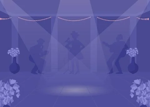 Dancefloor flat color vector illustration Stock Illustration
