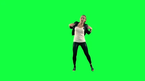 Dancer against a green background Stock Footage 46851525