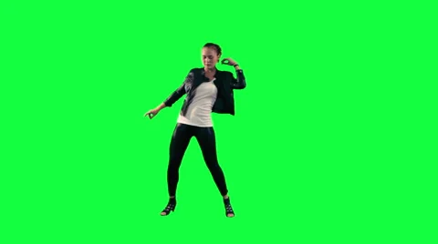 Dancer against a green background Stock Footage 46853001