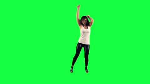 Dancer against a green background Stock Footage 46853308