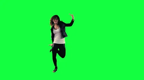 Dancer against a green background Stock Footage 46853673