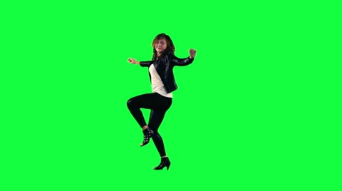 Dancer against a green background Stock Footage 46853947